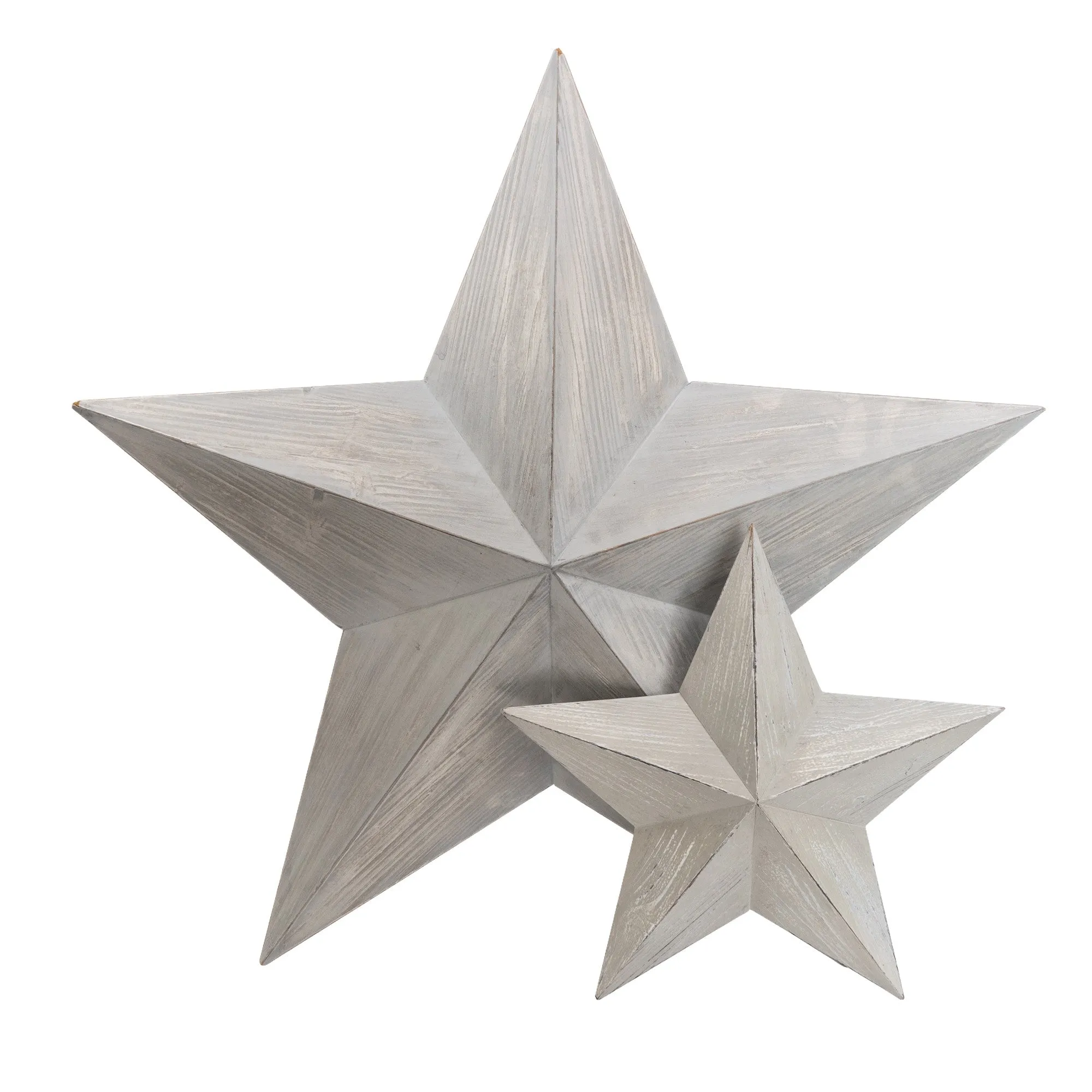 38cm 3D MDF Star - Grey Wash