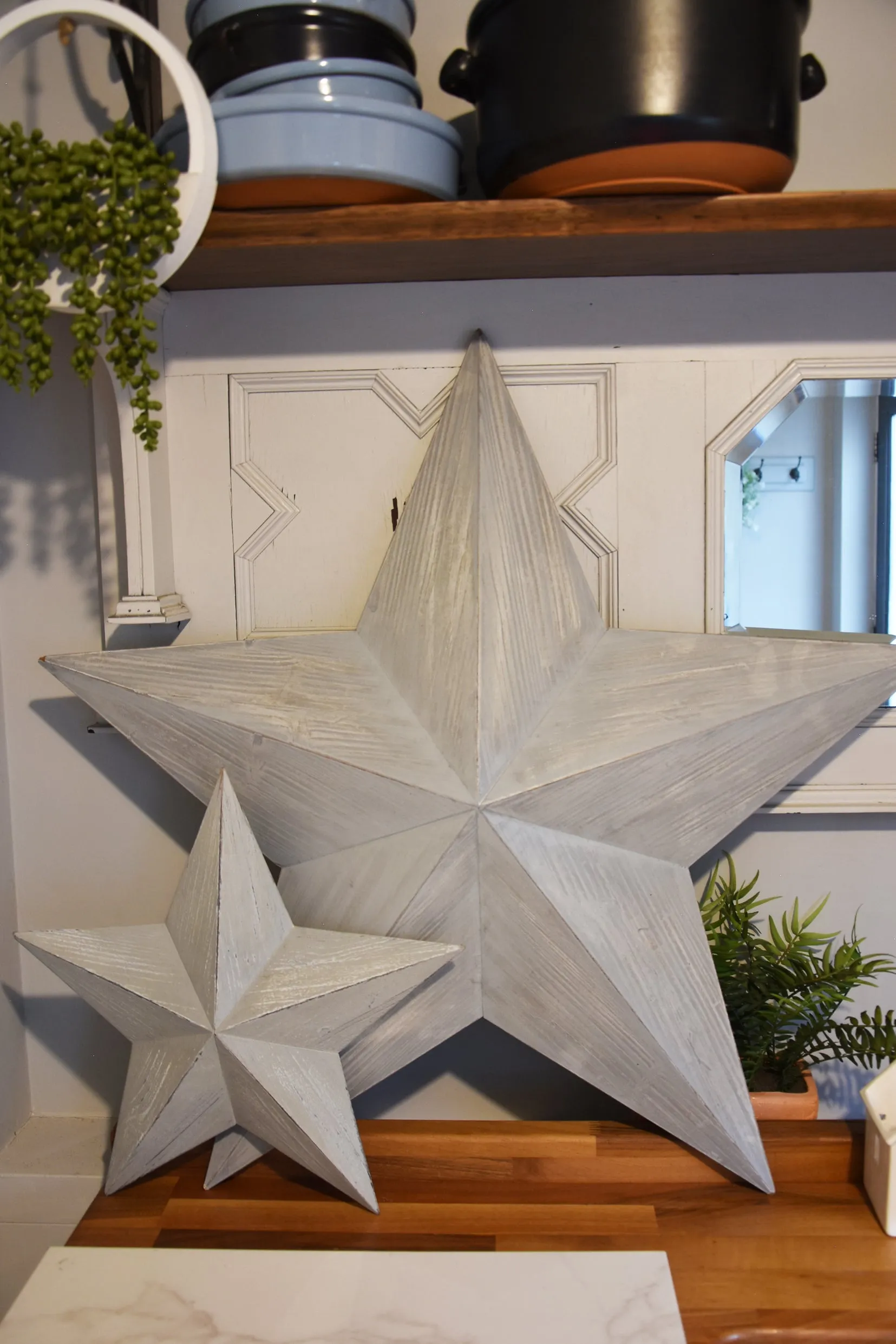76cm 3D MDF Star - Grey Wash kitchen essentials, utensils set