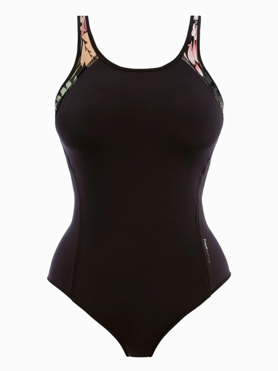Active Freestyle Moulded Swimsuit - Jungle Black