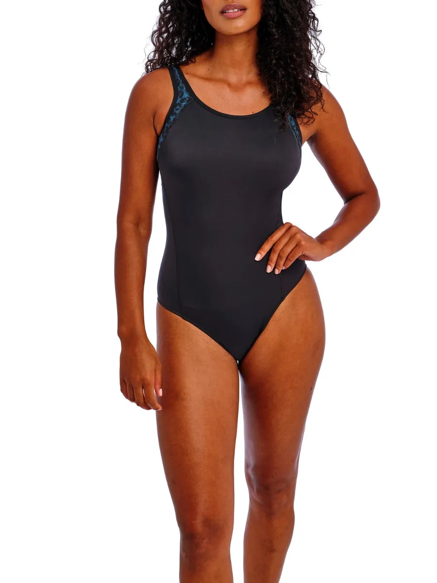 Active Freestyle Moulded Swimsuit - Midnight Leopard