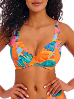 Aloha Coast High Apex Bikini Top - Zest