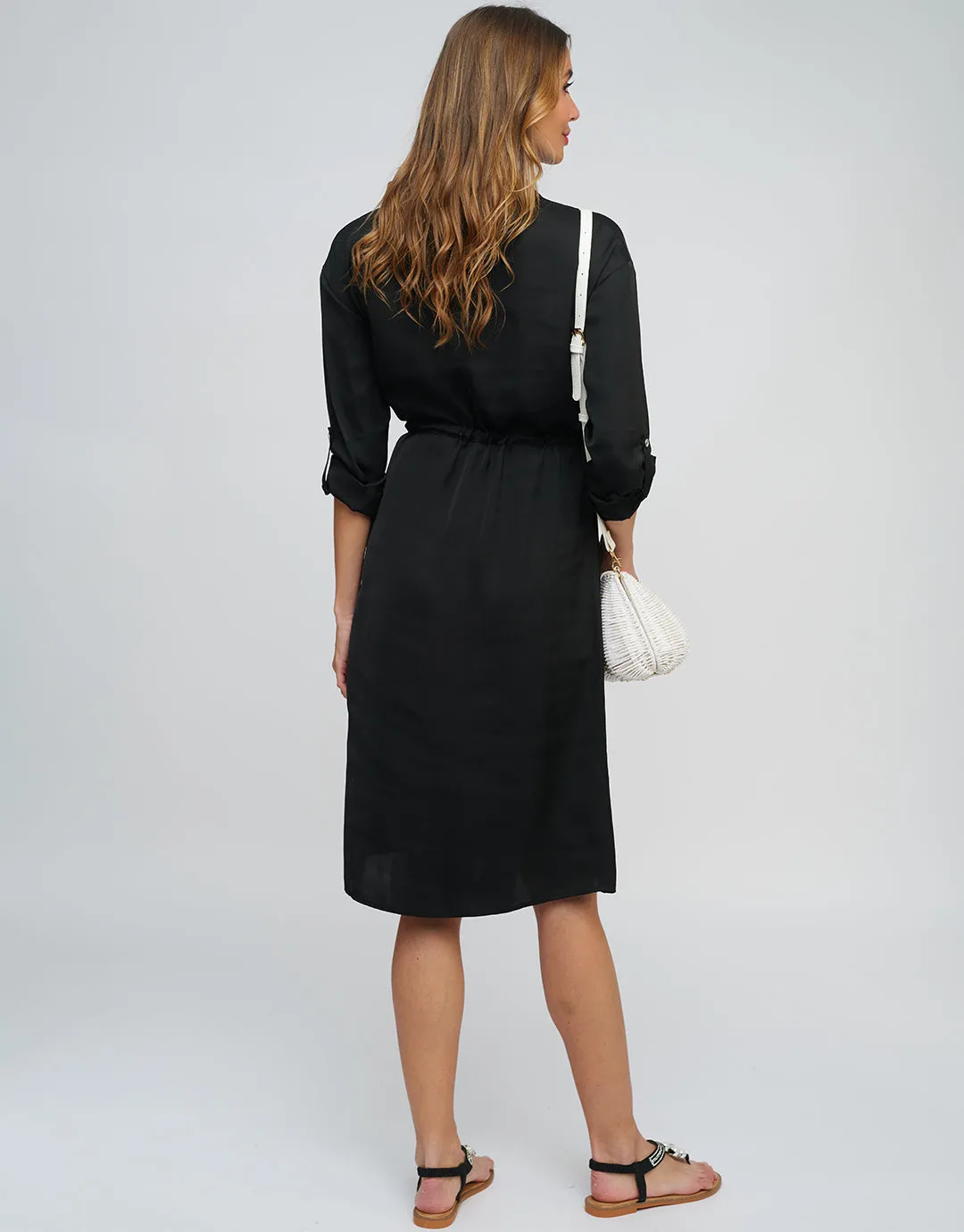 Alora Shirt Dress - Black