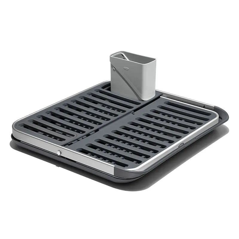 Aluminium Fold Flat Dish Rack, Grey home accents, decorative items