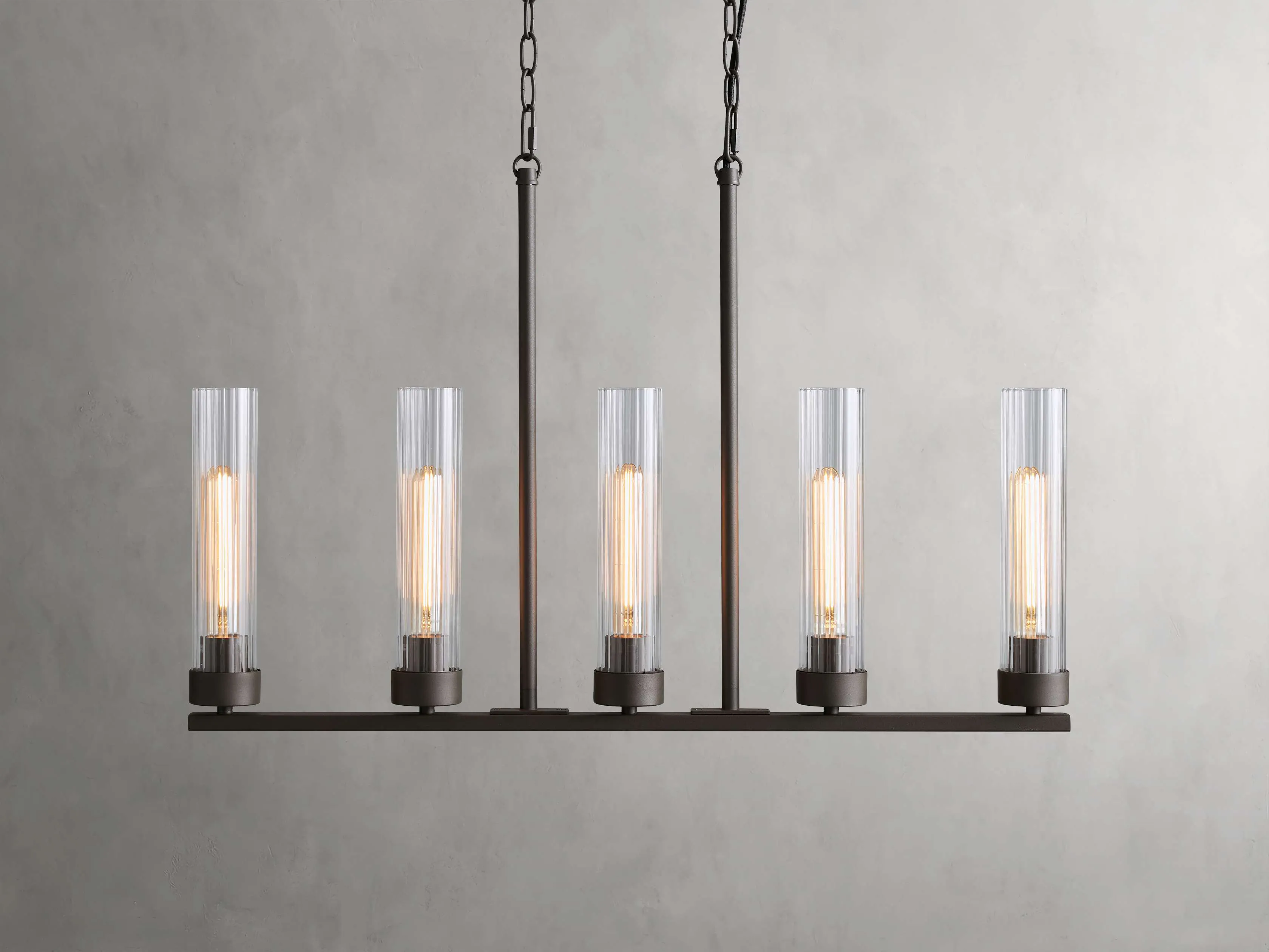 Andreas 32" Linear Chandelier in Bronze