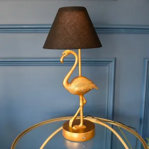 Antique Gold Flamingo Lamp W/Black Shade kitchen essentials, utensils set