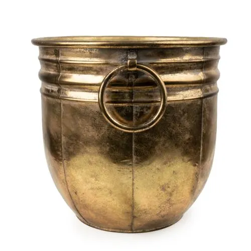 Antique Gold Small Metal Planter