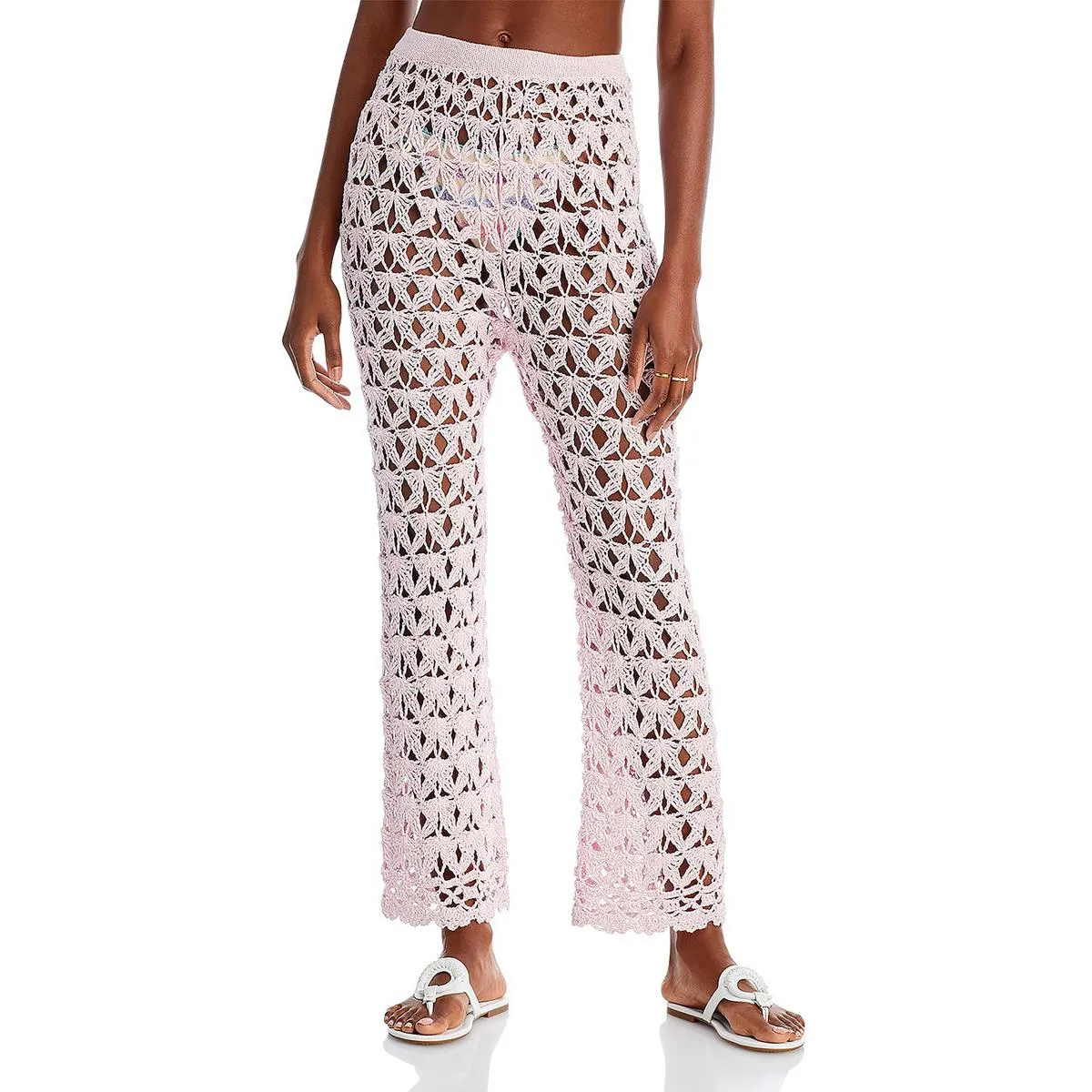 April Womens Crochet Pants Cover-Up