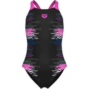 Arena Black Multi- Girl'S Arena Rhythm Swimsuit V Back L