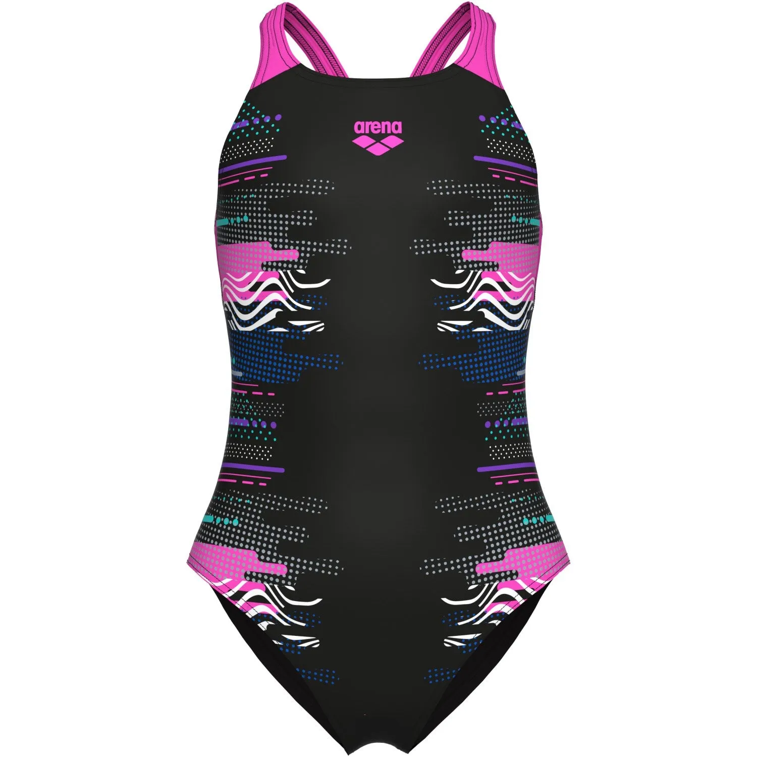 Arena Black Multi- Girl'S Arena Rhythm Swimsuit V Back L