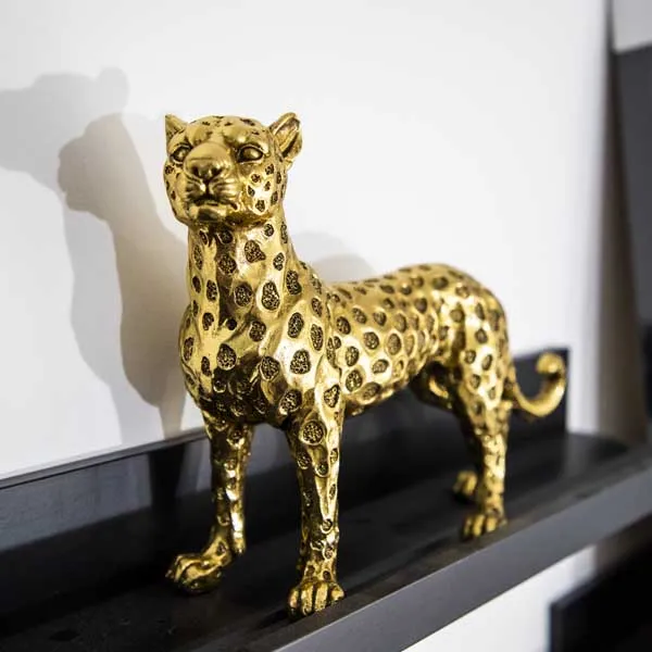 Art Deco Gold Leopard Statue