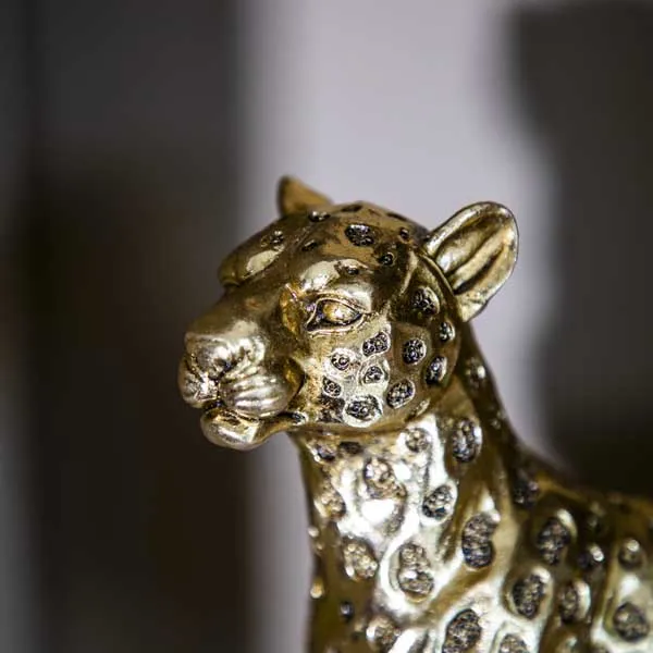 Art Deco Gold Leopard Statue