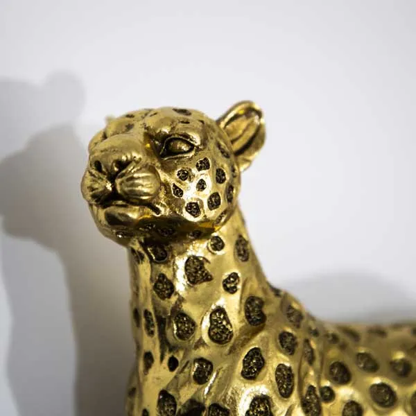 Art Deco Gold Leopard Statue
