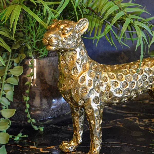 Art Deco Gold Leopard Statue