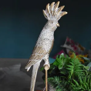 Art Deco Parrot on a Gold Stand kitchen essentials, utensils set