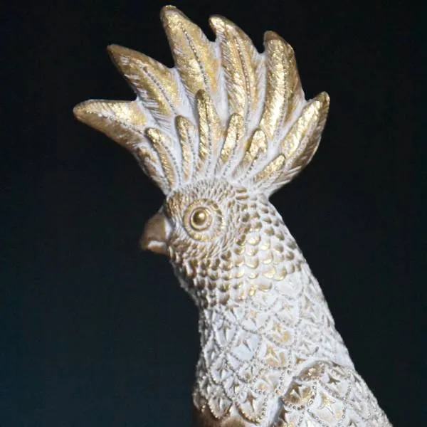 Art Deco Parrot on a Gold Stand