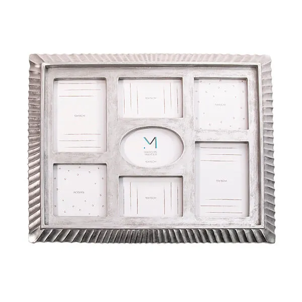 Art Deco Silver Collage Photo Frame
