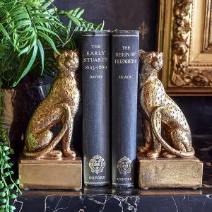 Art Deco Style Black & Gold Leopard Bookends kitchen essentials, utensils set