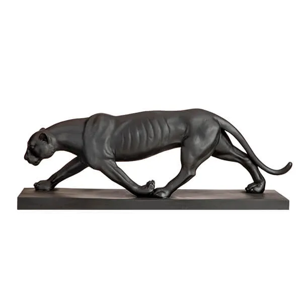 Art Deco Style Black Panther On Plynth Ornament