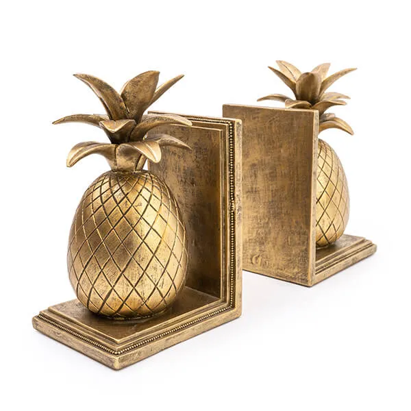 Art Deco Style Gold Pineapple Bookends