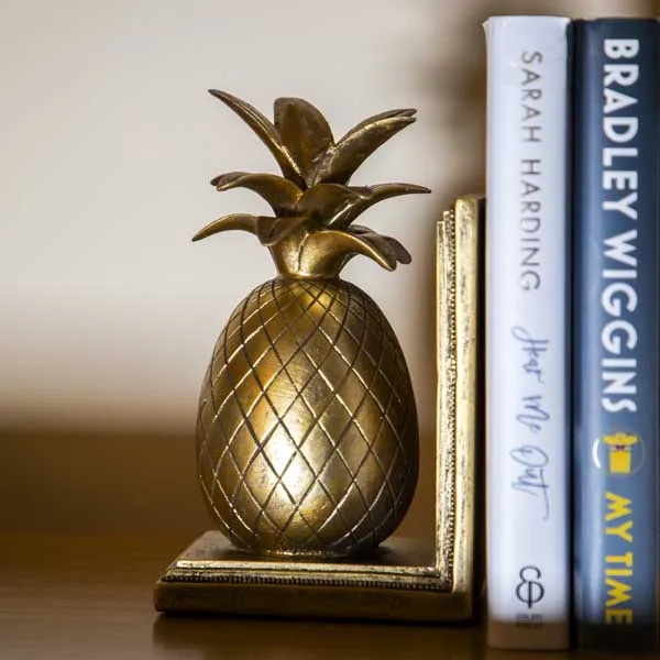 Art Deco Style Gold Pineapple Bookends