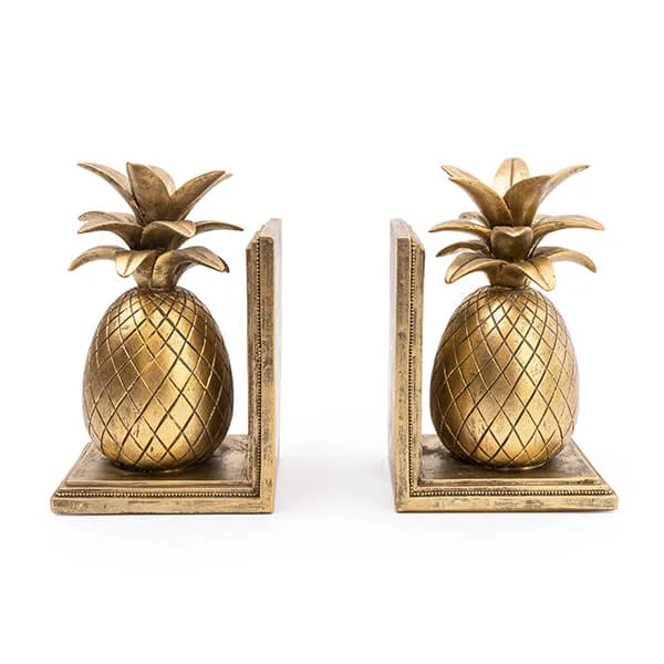 Art Deco Style Gold Pineapple Bookends