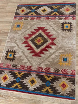 Aztec Whiskey River Rug in Beige serving tray, cheese board