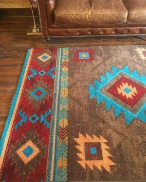 Aztec Whiskey River Rugs in Turquoise serving tray, cheese board