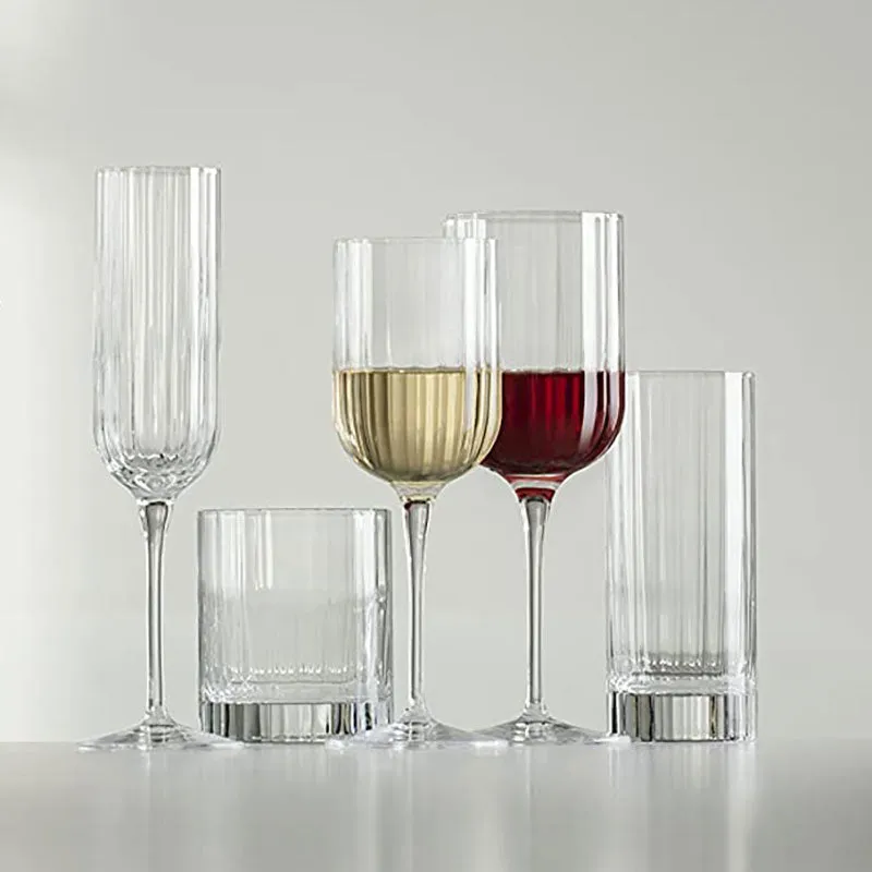 Bach set of 4 white wine glasses, 280ml ceramic platter, appetizer tray