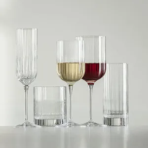Bach set of 4 white wine glasses, 280ml ceramic platter, appetizer tray