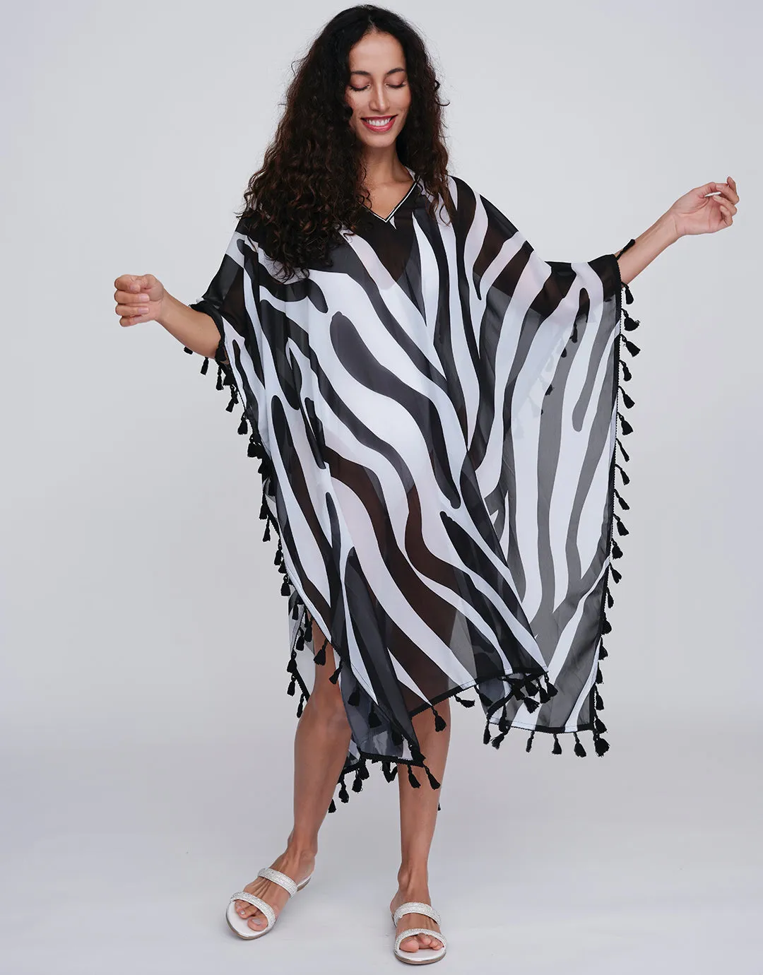 Bali Kaftan - Black and White
