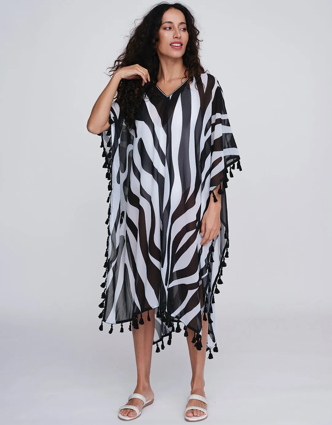 Bali Kaftan - Black and White