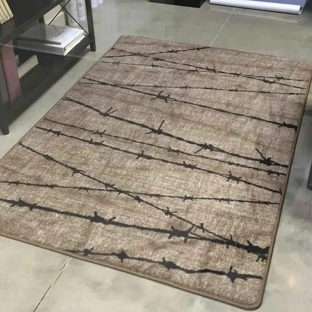 Barbed Wire Area Rugs in Grey serving tray, cheese board