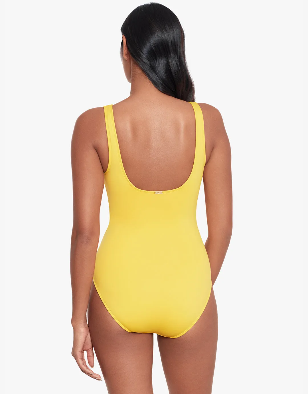 Beach Club Solids Ring Front Swimsuit - Yellow