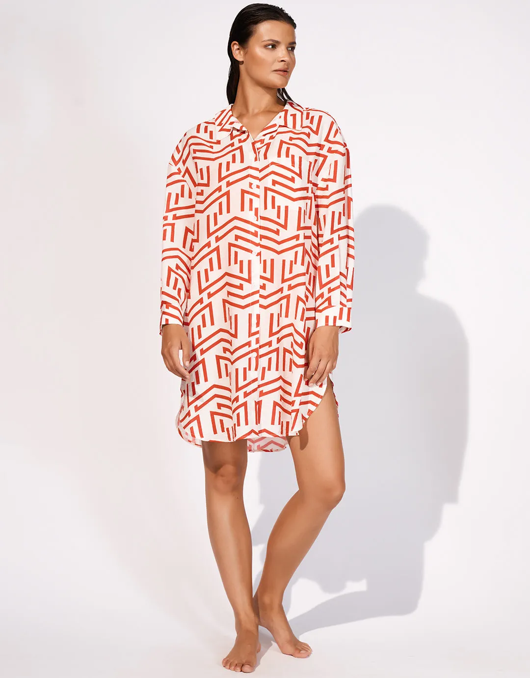 Beach Shirt - White Flame