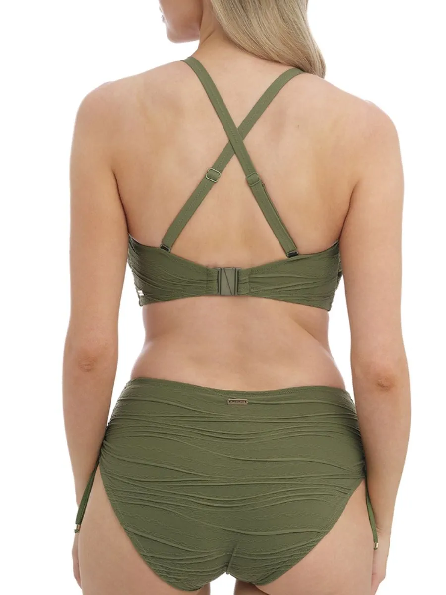 Beach Waves Bandeau Bikini Top - Olive