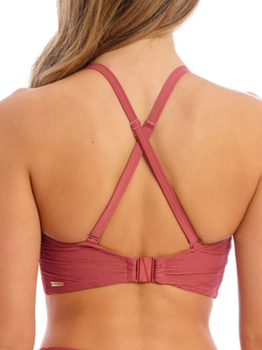Beach Waves Bandeau Bikini Top - Persian Rose
