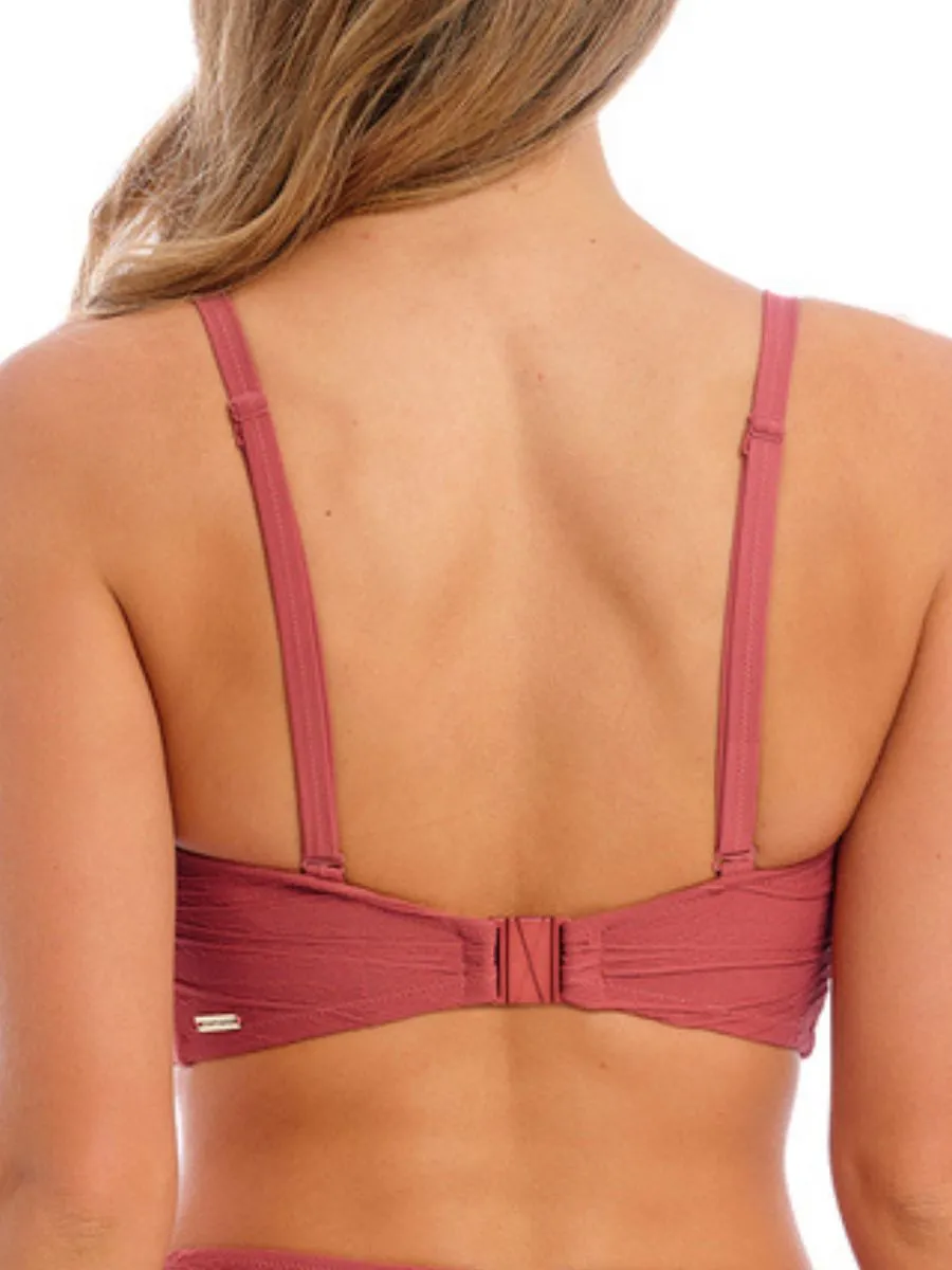 Beach Waves Bandeau Bikini Top - Persian Rose