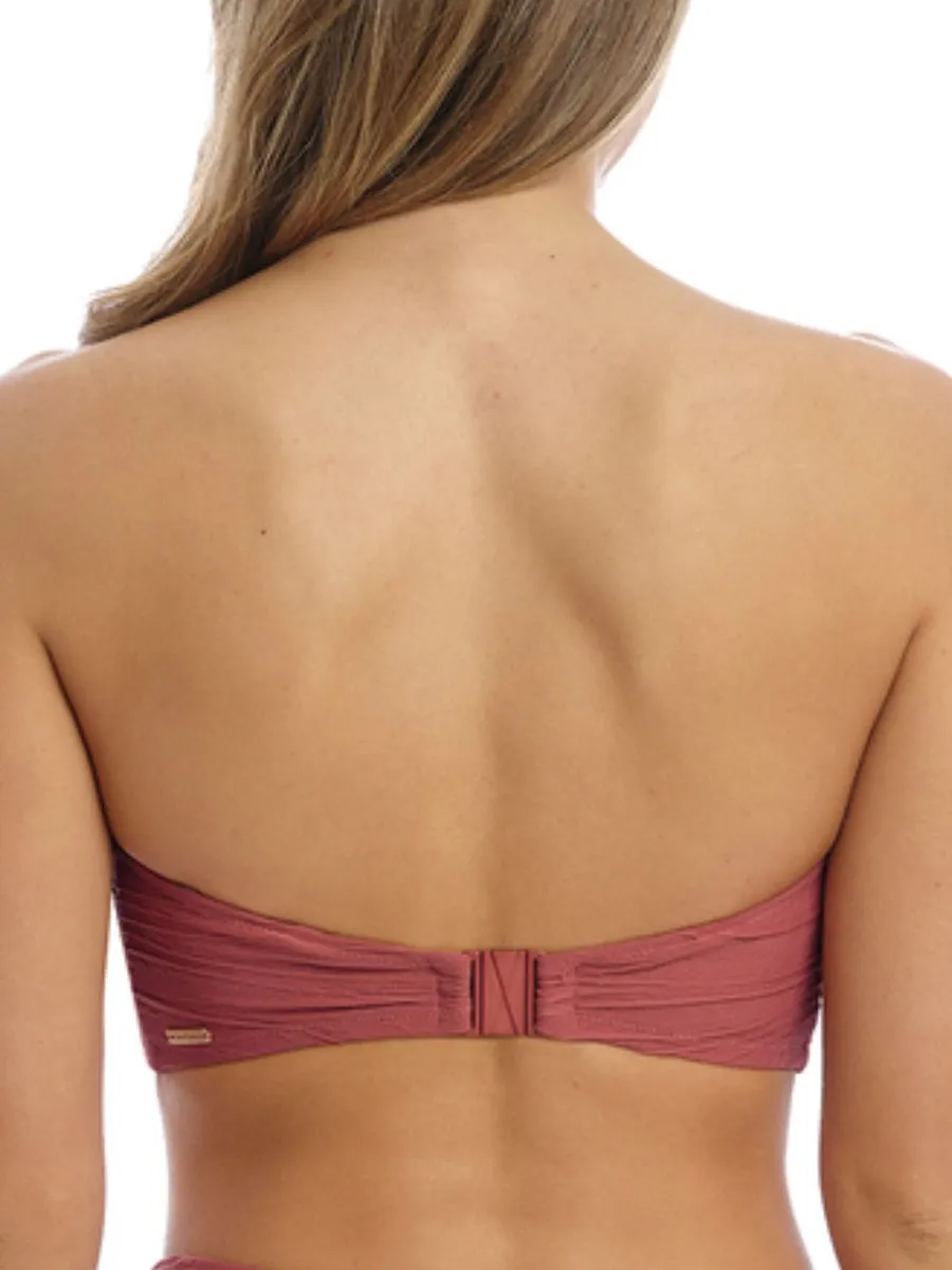 Beach Waves Bandeau Bikini Top - Persian Rose