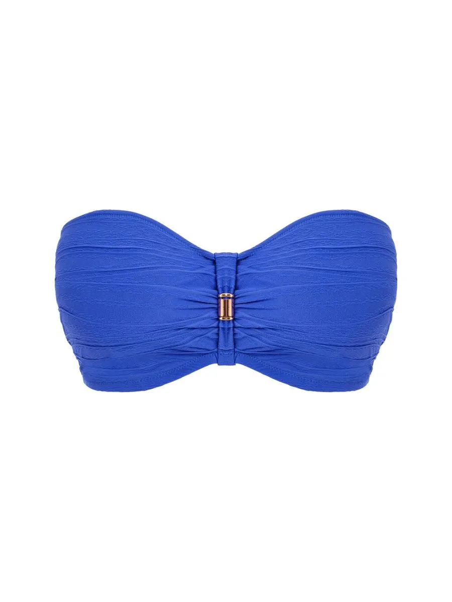 Beach Waves Bandeau Bikini Top - Ultramarine