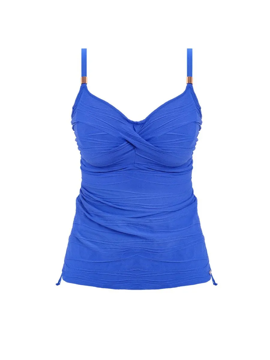 Beach Waves Twist Front Tankini - Ultramarine