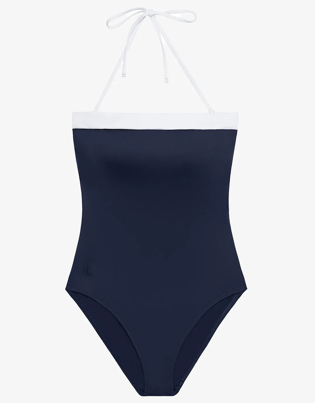 Bel Air Modern Bandeau Swimsuit - Navy and White