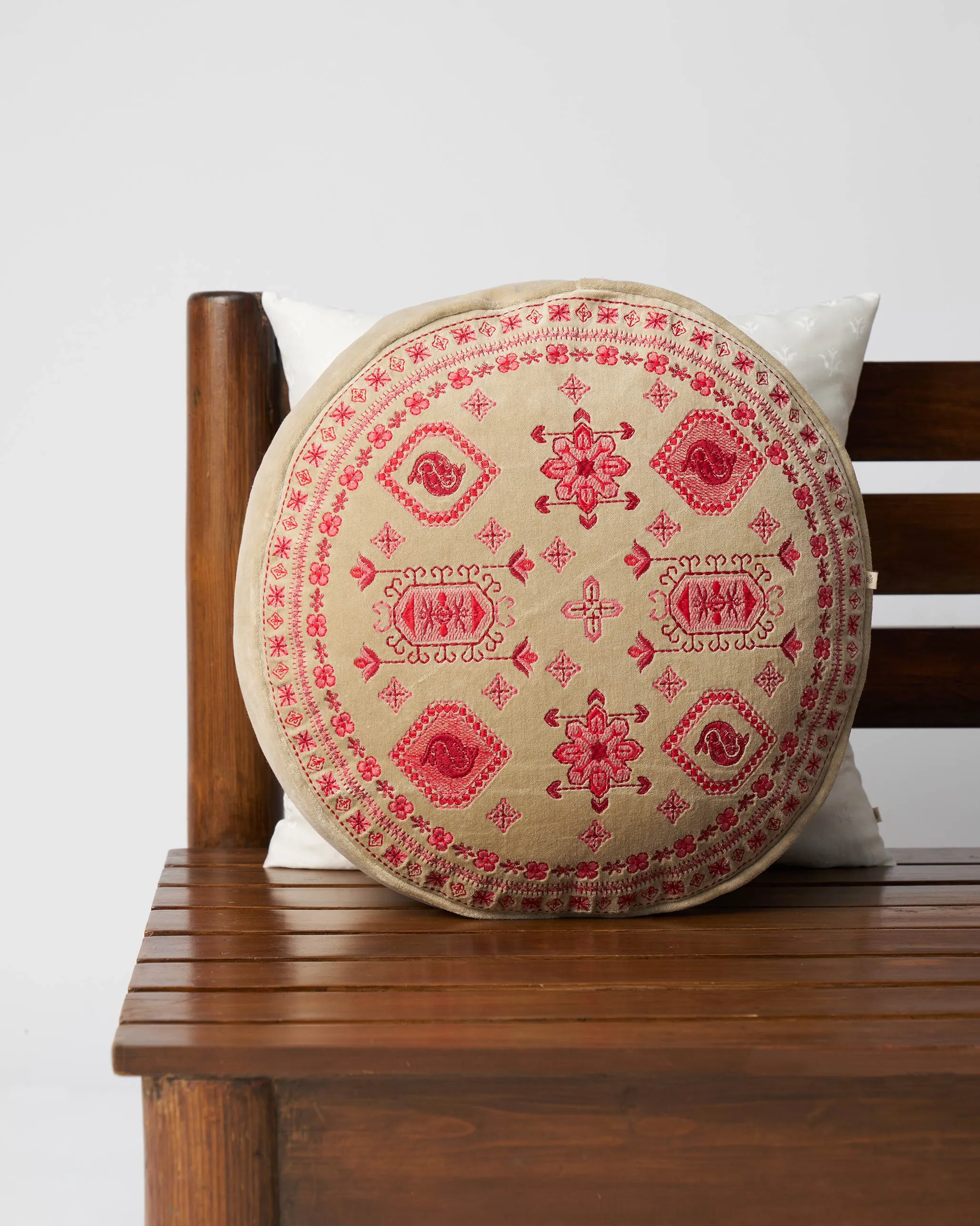Berber Round Cushion Cover (Beige) accent chair, modern chair