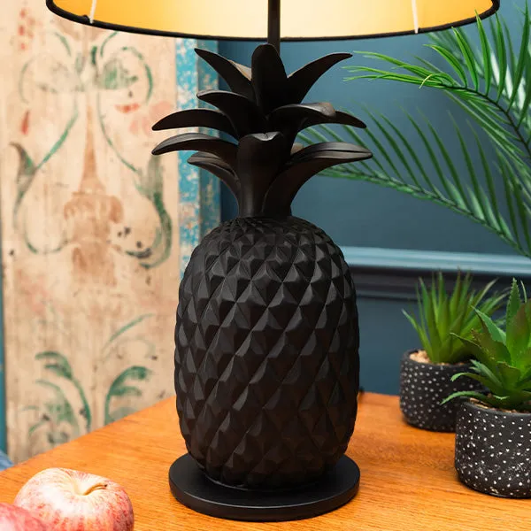 Black and Gold Pineapple Lamp with Matching Shade