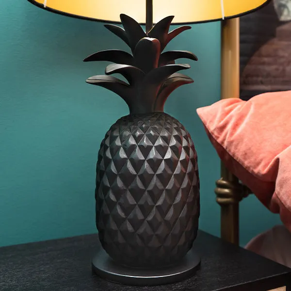 Black and Gold Pineapple Lamp with Matching Shade