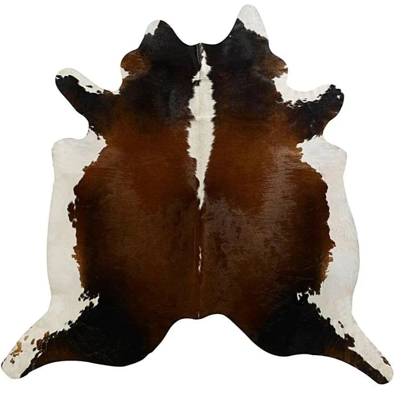 Black Brown White Regular Cowhide Rug USA rug, patriotic rug