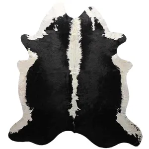 Black w/ White Belly & Spine Cowhide Rug USA rug, patriotic rug