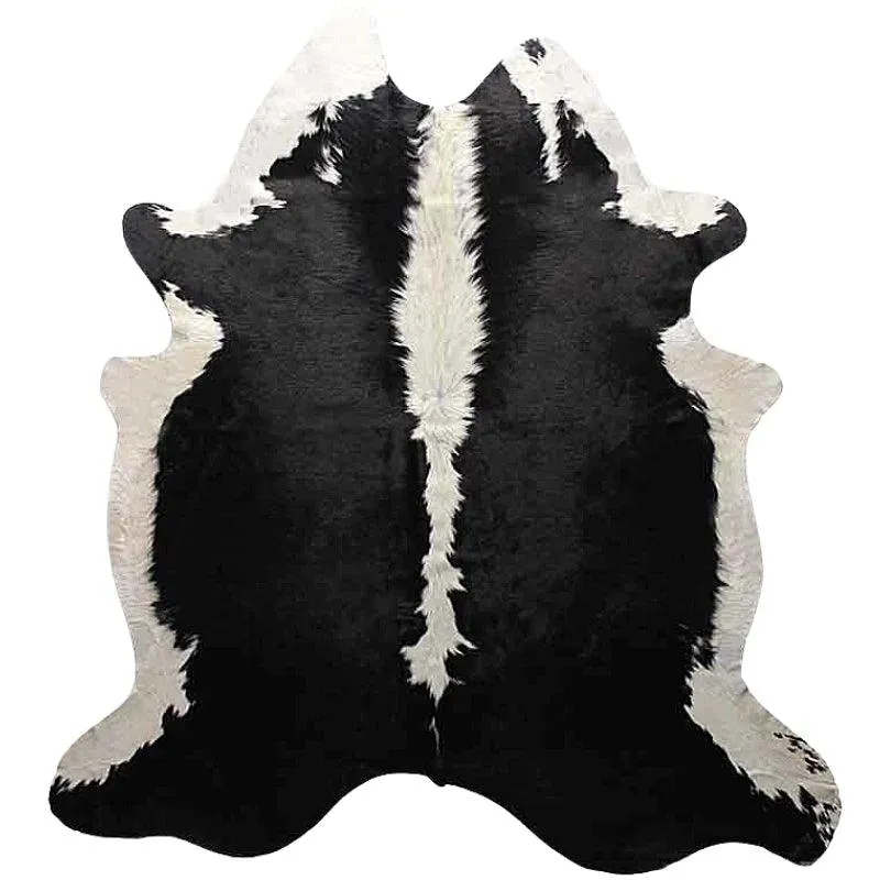 Black w/ White Belly & Spine Cowhide Rug wall decor, home accessories