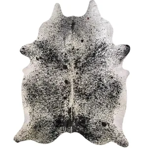 Black White Salt & Pepper Cowhide Rug USA rug, patriotic rug