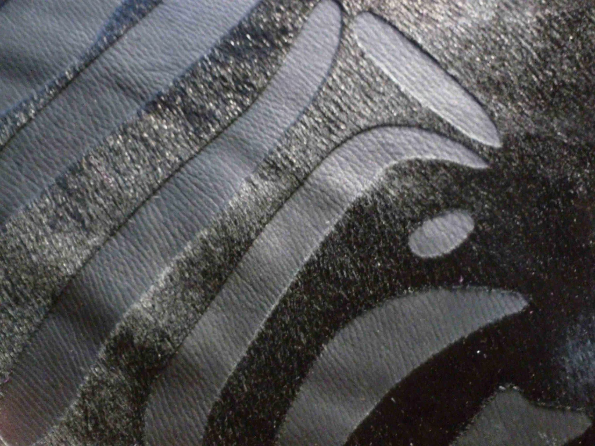 Black Zebra Etched Cowhide Rug
