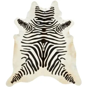 Black Zebra Stencil on Off-White Cowhide fire pit, outdoor fire bowl
